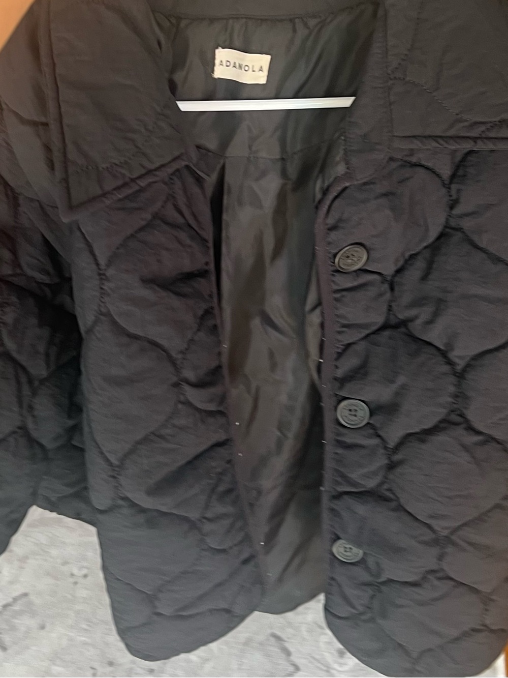 Adanola Black Quilted Button-Front Puffer Jacket - Picture 3 of 10